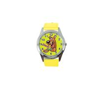 Yellow Leather Band Quartz Watch for Scooby DOO Fans E2
