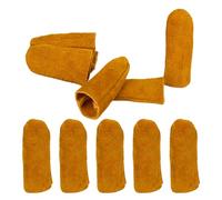 Yellow Leather Finger Guard Covers for Hand Quilting and Knitting Flexible Protective Enhances During Manual Work Leather Finger Covers
