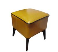 Yellow Leather Footrestfor Desk Upholsterol with Solid Wood e Cozy Footrest for Living Room and Sofa for t and Decor