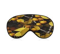 Yellow Leaves and Fruits Sleeping Mask Sleep Mask for Side Sleeper Relaxing Zero Pressure Night Blindfold Light Block-Out Eye Mask for Sleep with Easy Adjustable Strap