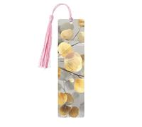Yellow Leaves Bookmark Eucalyptus Wooden Bookmark with Tassel Book Mark for Women Men Reading Page Markers Gifts for Book Lovers