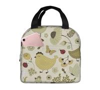 yellow leaves chicken Print Lunch Box Container Reusable Lunch Tote Bag for Office Work Picnic Working,Portable