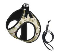 Yellow Leaves Chicken Print Pet Leash Vest,Breathable Mesh Pet Harness, Reflective For Small Medium Dogs Safe Easy Walking