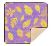 Yellow Leaves Soft Thick Baby Play mat Foldable for Floor Washable Foldable Baby Crawling Mat for Babies Infants Toddlers, 50'' x 50''tapete Piano para Bebes