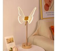 Yellow LED Butterfly Night Light - 3 Colors, Rechargeable, for Bedroom Living Room Cafe Decor