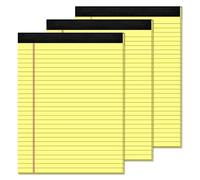 Yellow Legal Pads 8.5 x 11 Writing Pads Yellow Note Pads 8.5 x 11 Perforated Wide Ruled Lined Notepads Pads of Paper 3 Pack Yellow Pads 30 Sheets Per Notebook Legal Notepads for Office, Home, School