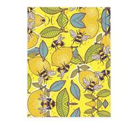 Yellow Lemon and Bee Crystal Sticker, 3D Stereoscopic Effect, Pattern Does Not Fall Off When Exposed to Water
