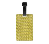 Yellow Lemon and Bee Print Luggage Tags for Suitcases Identification Labels Waterproof Travel Cruise Daily Use
