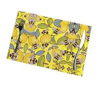 Yellow Lemon And Bee Print Premium Oil And Heat Resistant Placemats For Dining Table Set (6-Pack) - 12x18in