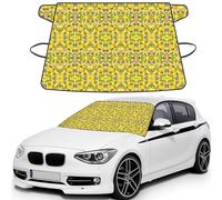 Yellow Lemon and Bee Printed Car Windshield Cover, Waterproof Winter Snow Shield, Anti Frost Guard for Auto Glass