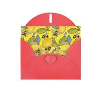 Yellow Lemon And Bee Printing Holiday Happy Birthday Cards Gift With Envelope And Note Tag For Women Men Wife Mom Husband