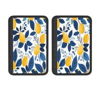 Yellow Lemon Blue Leaves Universal Car Accessories Seat Belt Pad For Car Truck,2pcs Seat Belt Covers Soft Comfortable Shoulder Strap Pads