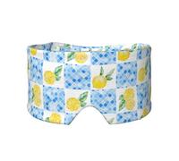 Yellow Lemon Blue Plaid, Full Eye Covers Light Blocking Eye Mask Sleep Eye and Ear Muffs