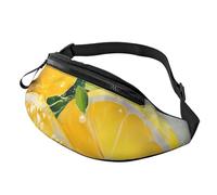 Yellow Lemon, Bum Bag Waist Fanny Pack - Large Fashion Bumbag for Women Men, Secure Zip Pockets Adjustable Waist Bags for Travel Party Sports Running Hiking Daily Use