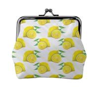 Yellow Lemon coin purse for women,small womens wallet,small makeup bag for purse,ultra-thin retro change wallet, Black, One Size, Art Deco