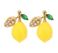 Yellow Lemon Dangle Earrings, Cute Lemon Accessories Lovely Leaf Fruit Stud Earrings Delicate Fruit Jewelry Accessories for Women Festival Party Cosplay