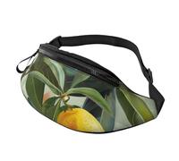 Yellow Lemon Flower Printed Fanny Pack for Men Women Crossbody Waist Bag Pack Bum Bag with Adjustable Strap for Hiking Running Travel Cycling