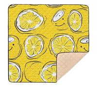 Yellow Lemon Freshness Soft Thick Baby Activity Play Mat for Floor Water Resistant Infant Play Mat for Babies Infants Toddlers, 50'' x 50''