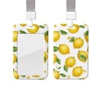 Yellow Lemon Id Badge Holder with Lanyard Waterproof Key Card Holder Case Id Card Protector with Clear Id Window Name Tags for Women Men Work Office Doctor Nurse