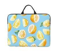 Yellow Lemon Laptop Case 14 Inch Summer Fruit Laptop Bag for Women Men, Water-Resistant Business Computer Carrying Bag Shockproof Notebook Sleeve