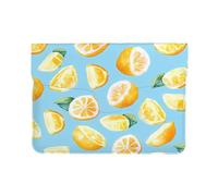 Yellow Lemon Laptop Sleeve 13 Inch PU Leather Case Protective Summer Fruit Laptop Bag Water Resistant Computer Case Tablet Carrying Bag for Women Men
