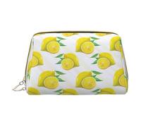 Yellow Lemon Leather Hand-Held Zipper Makeup Bag Storage Bag Portable Lipstick Pouch Toiletry Bag