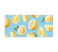 Yellow Lemon Mouse Mat Summer Fruit Gaming Mouse Pad with Stitched Edges Non-Slip Large Desk Mat for PC Laptop Office Home Gamer 900x400x3mm Keyboard Mousepad