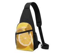 Yellow Lemon Printed Chest Bag Sling Bag for Men Women, Outdoor Crossbody Fanny Packs Hiking Chest Packs Sport Daypacks