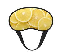 Yellow Lemon Printed, Full Eye Covers Light Blocking Eye Masks Blackout Sleep Eye Muffs