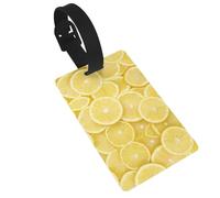 Yellow Lemon Printed Luggage Tags with Wrist Strap,Name Id Label for Suitcase,Airplane Travel Essentials