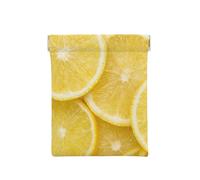 Yellow Lemon Printed, Squeeze Top Wallet Women Storage Bag Small Coin Purse Change Pouch