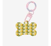 Yellow Lemon Printing 1 Pc Dog Bone Shape Id Tags Double Sided with Key Ring Craft for Pets