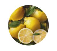 Yellow Lemon Printprint Leather Coasters Set,Suitable For Restaurants, Kitchens, Offices And So On Set Of 6