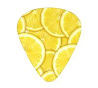 Yellow Lemon Slices Guitar Pick 12 Packs Guitar Plectrums Best Musical Gift Including 0.46mm/0.71mm/0.96mm
