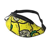 Yellow Lemon Sport Waist Bag Travel Bumbags with Zipper and Earphone Hole, Running Fanny Pack Waist Pack with Adjustable Belt for Men Women