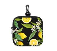 Yellow Lemon, Square Zipper Storage Bag, Neoprene Coin Purse, Small Wallets, Change Pouch, Change Purse