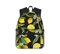 Yellow Lemon Stylish Travel Backpack Lightweight Laptop Backpack With Water Protection For College Work Work Black, One Size, Black, Rozmiar uniwersalny