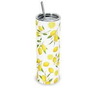 Yellow Lemon Tumbler 20 Oz, Summer Lemon Gifts for Women Girls, Lemon Tumbler Coffee Mug Cup Water Bottle Drinking Cup for Cold or Hot Drinks, Lemon Stuff Accessories Things