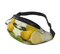 Yellow Lemon Waist Bag Bumbags for Men Women, Print Polyester Waist Pack for Travel Walking Sport with Adjustable Strap
