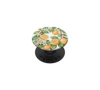 Yellow Lemon Wreath Art Green Leaves Floral Aesthetic PopSockets Adhesive PopGrip