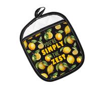 Yellow Lemons Oven Mitt You’re Simply The Zest Pot Holder Lemon Lovers Gift Lemonade Gift (Simply The Zest Black)