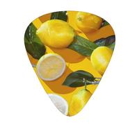 Yellow Lemons Printed Custom 12 Pieces Guitar Pick In A Box,The Pick Makes Sound Clear, Ukulele, Electric Bass (0.46 0.71 0.96mm)