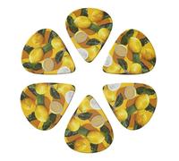 Yellow Lemons Printed Guitar Picks -6 Pcs Guitar Picks Plectrum,Guitar Accessories,Electric Guitar Pick, Bass & Ukulele 0.71mm