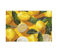 Yellow Lemons Printed Jigsaw Puzzle 14.4x9.8 CM, Rectangular Puzzle Challenging Game for Adults Gifts, Family Fun Decorative Wall Decor