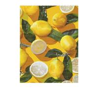 Yellow Lemons Printed Jigsaw Puzzle 16.7x22.3 CM, Rectangular Puzzle Challenging Game for Adults Gifts, Family Fun Decorative Wall Decor