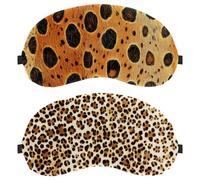Yellow Leopard 2-Pack Eye Patch and Eye Masks Set, Light-Blocking, Soft, Breathable Sleep Mask Kit