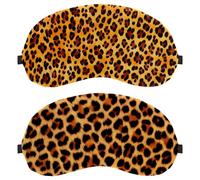 Yellow Leopard 2-Pack Eye Patch and Eye Masks Set, Light-Blocking, Soft, Breathable Sleep Mask Kit