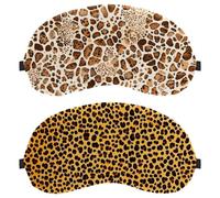 Yellow Leopard 2-Pack Light-Blocking Breathable Eye Masks Soft Sleeping Mask