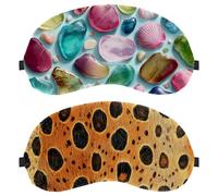 Yellow Leopard 2 Packs Light-Blocking Soft Breathable Sleeping Mask Eye Patch