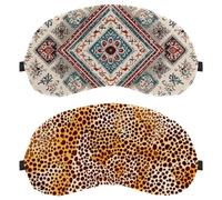 Yellow Leopard 2 Piece Light-Blocking Soft Breathable Sleep Mask Eye Masks Sleeping Mask